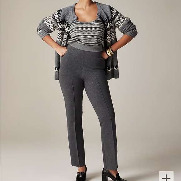 NWOT j crew heather charcoal Delaney kickout sweater pant - Picture 4 of 7